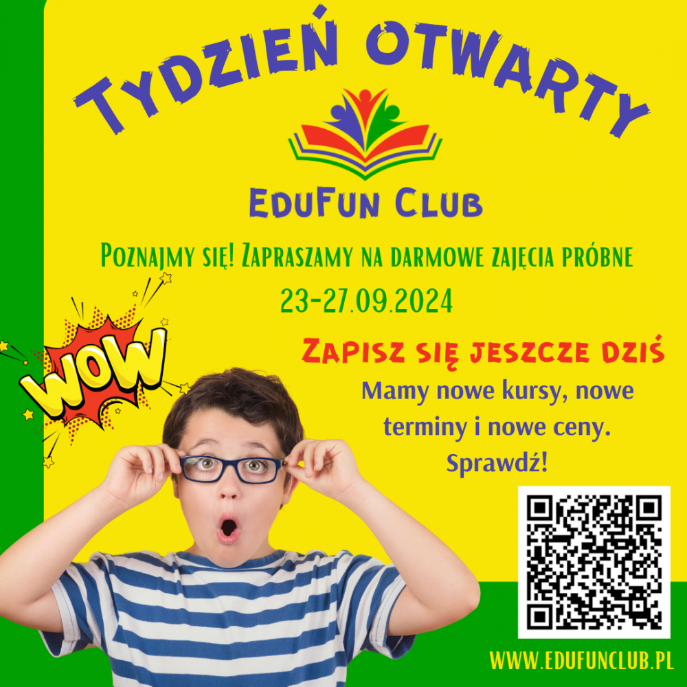 Zapraszamy na TYDZIEŃ OTWARTY w EduFunClub